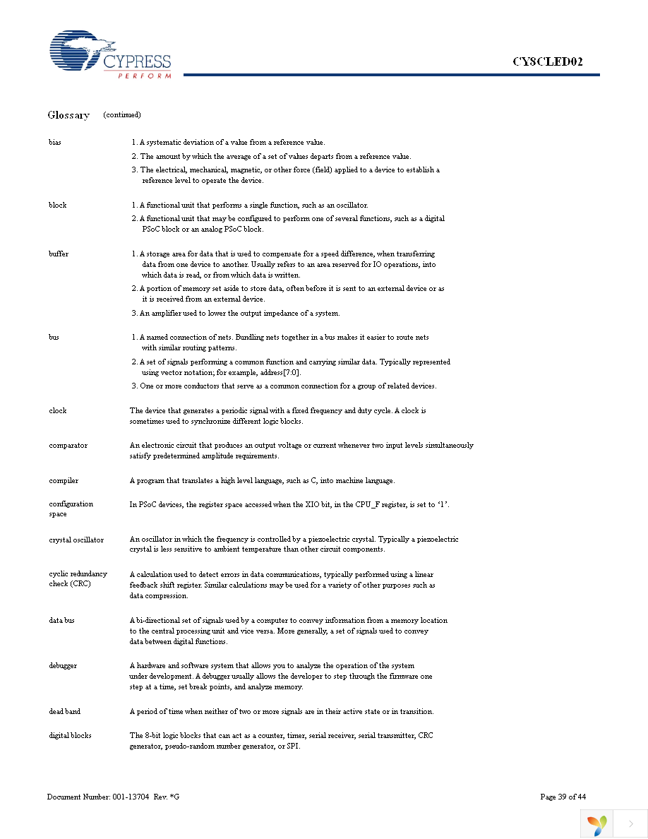 CY8CLED02-16SXI Page 39