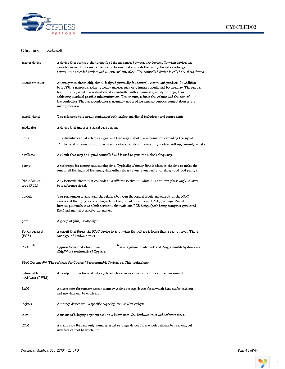 CY8CLED02-16SXI Page 41