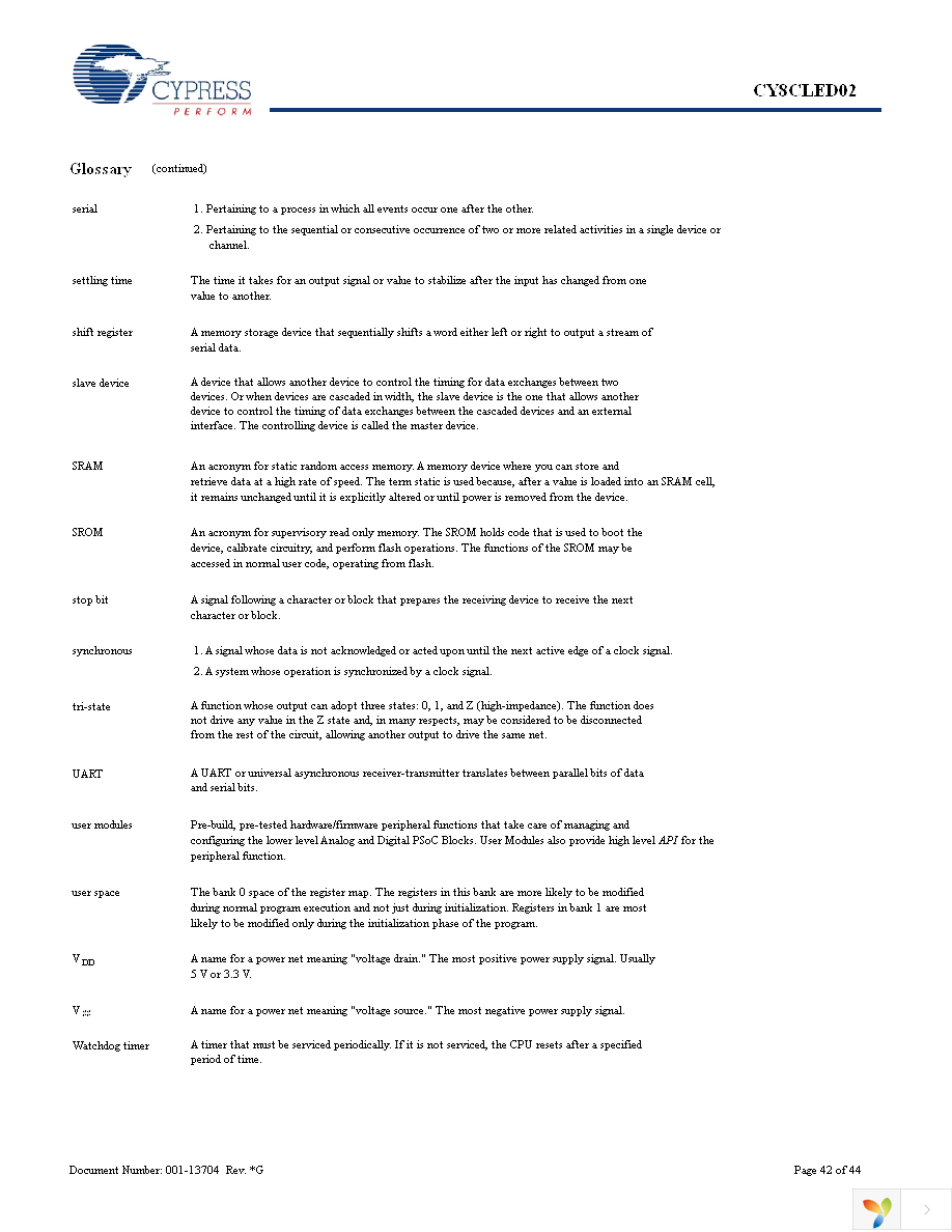 CY8CLED02-16SXI Page 42