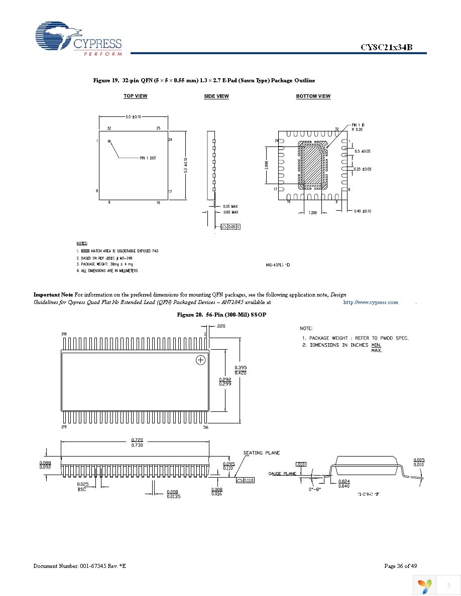 CY8C21334B-24PVXI Page 36