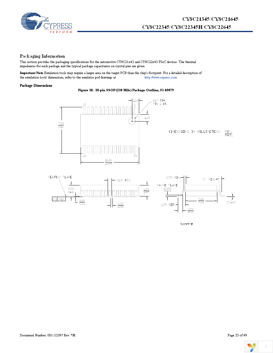 CY8C22345-24PVXA Page 33