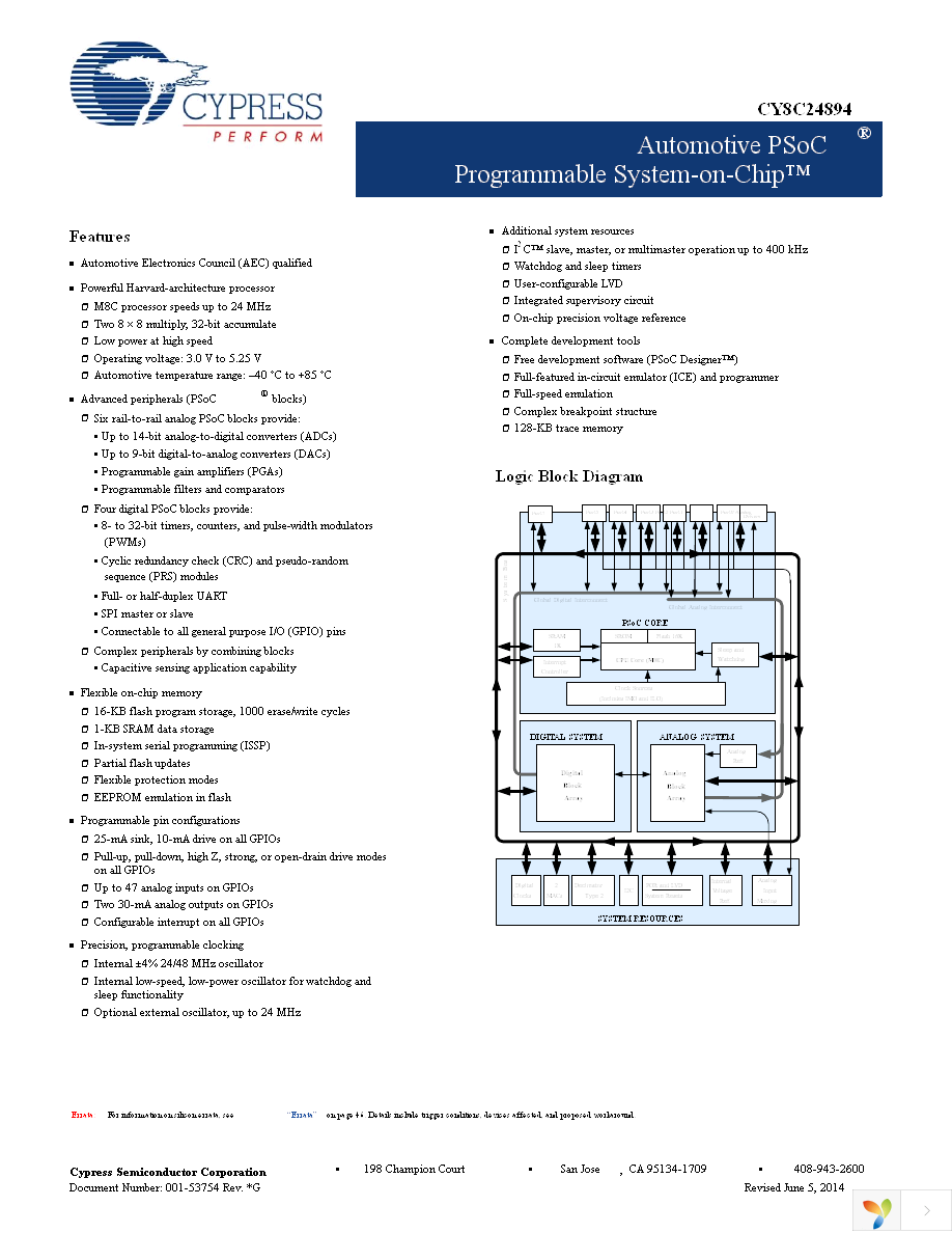 CY8C24894-24LFXA Page 1