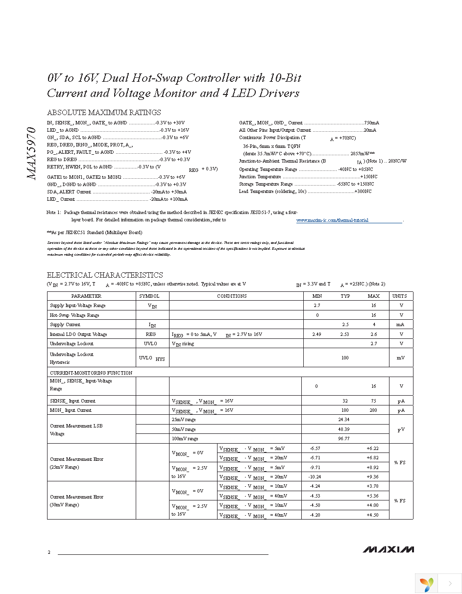 MAX5970ETX+T Page 2