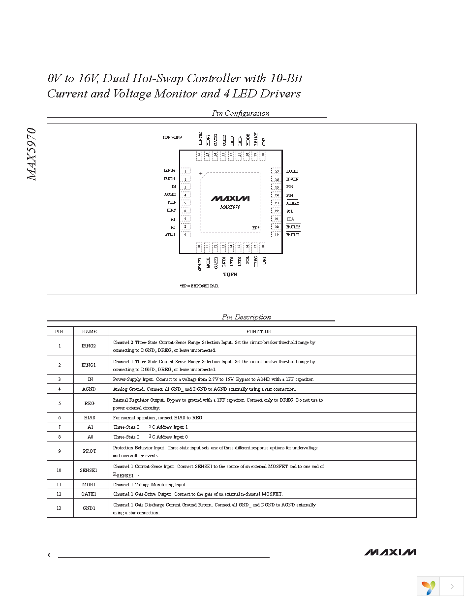 MAX5970ETX+T Page 8