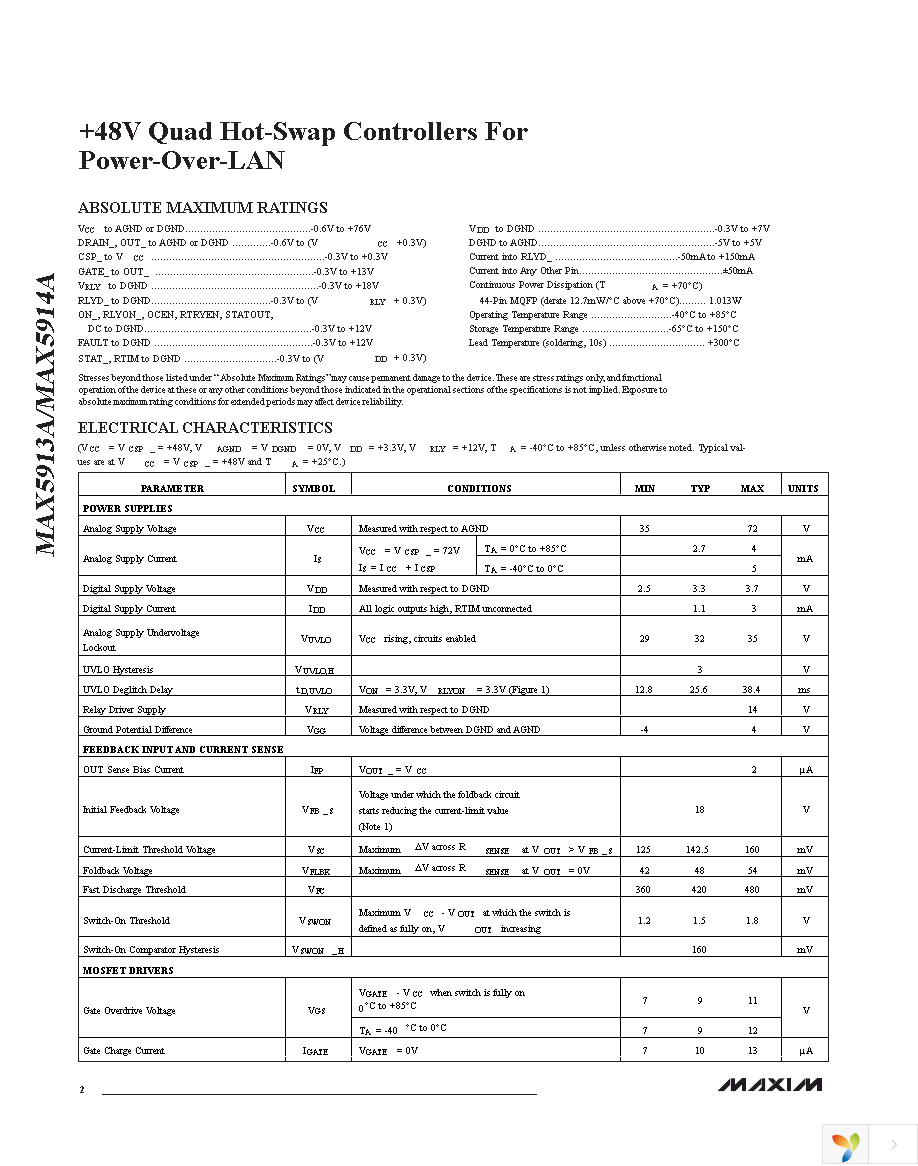 MAX5914AEMH+T Page 2