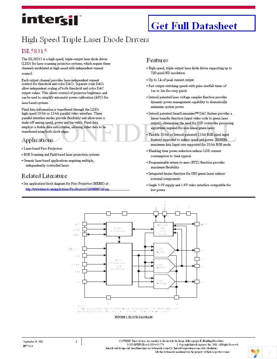 ISL58315CRTZ-T7A Page 1