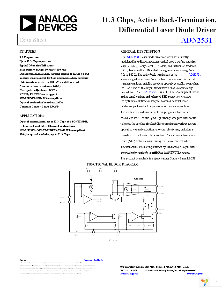 ADN2531ACPZ-R7 Page 1