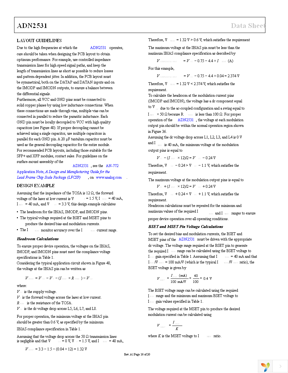 ADN2531ACPZ-R7 Page 16