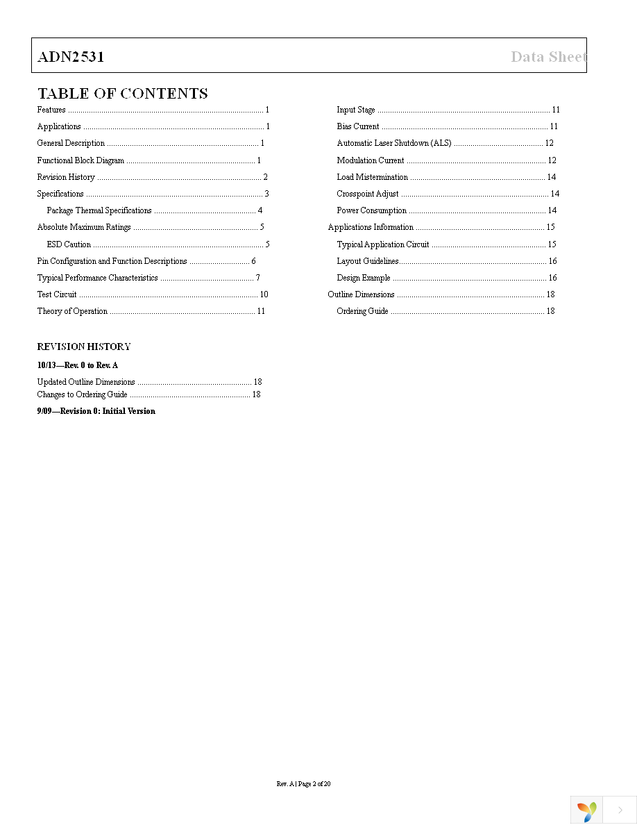 ADN2531ACPZ-R7 Page 2