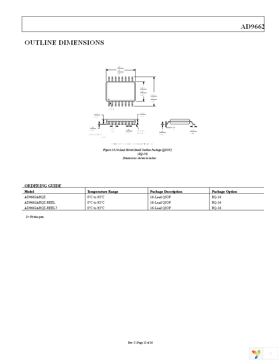 AD9662ARQZ-REEL7 Page 13