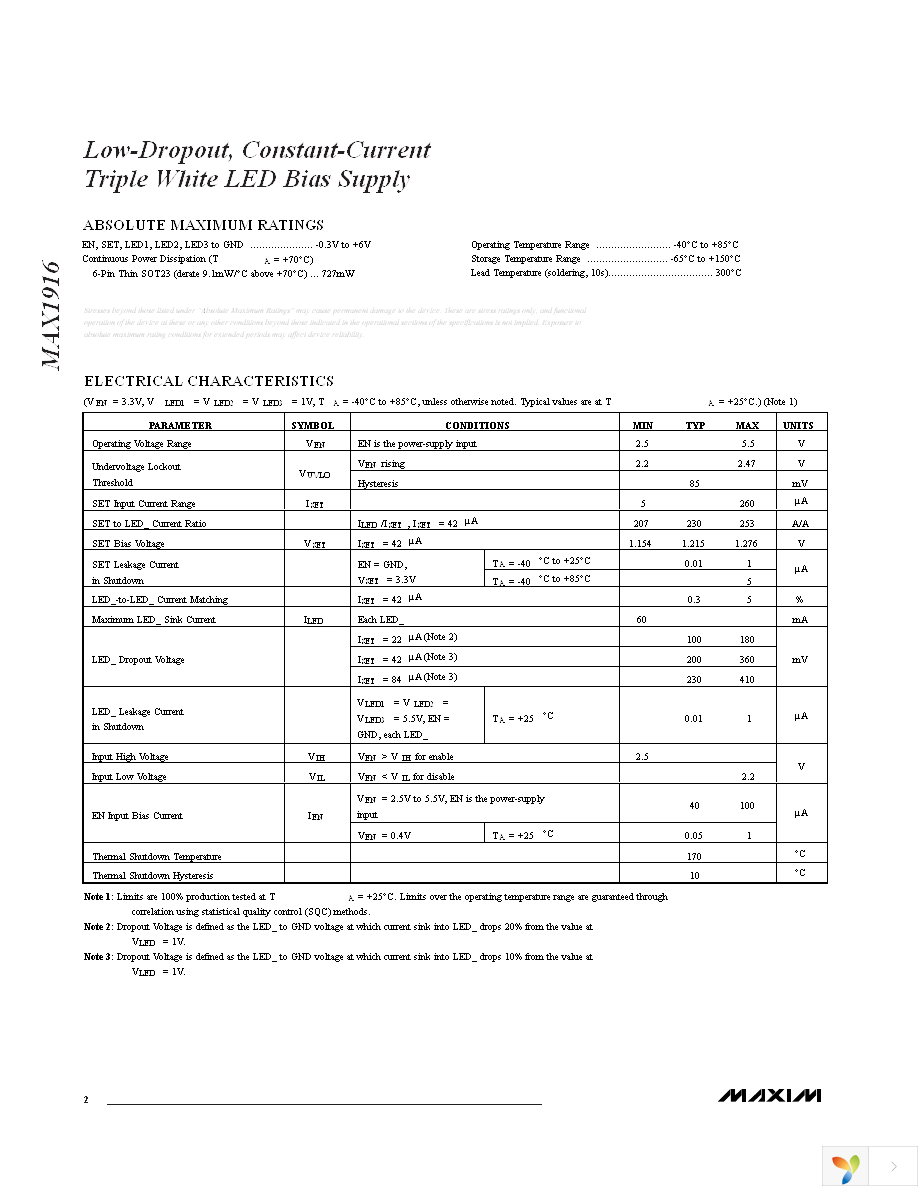 MAX1916EZT+T Page 2