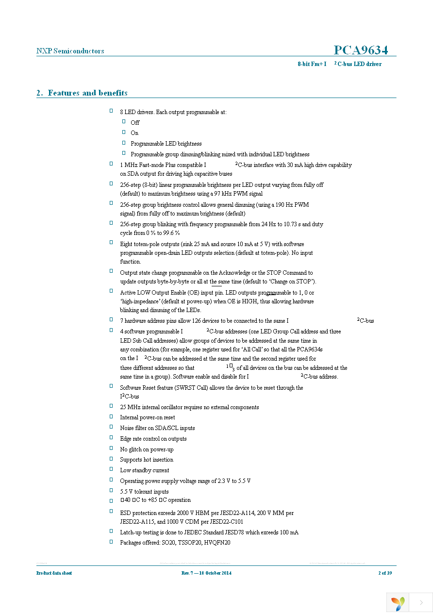 PCA9634PW,118 Page 2