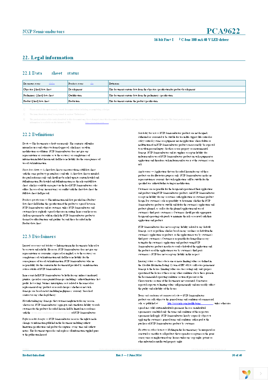 PCA9622DR,118 Page 38