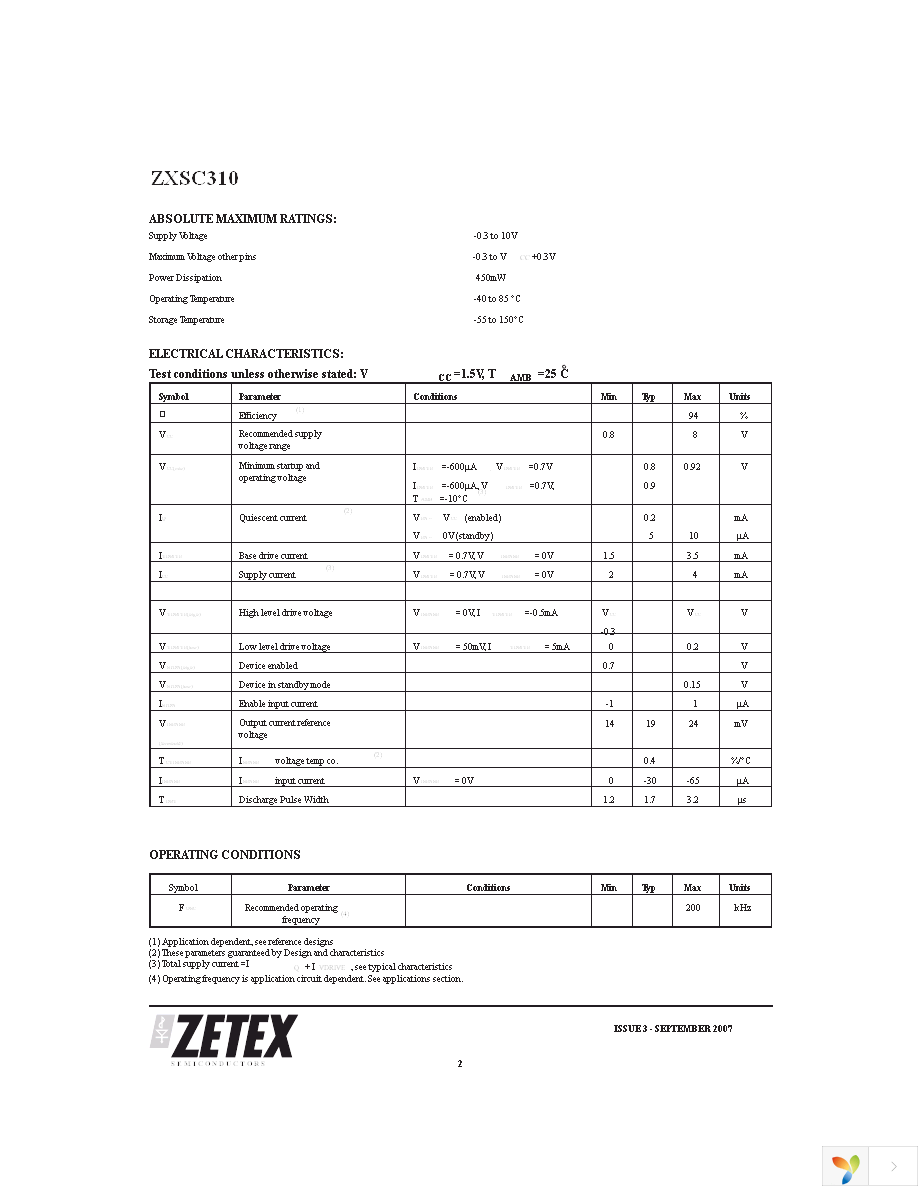ZXSC310E5TA Page 2