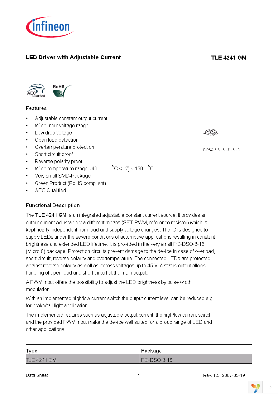 TLE4241GM Page 1