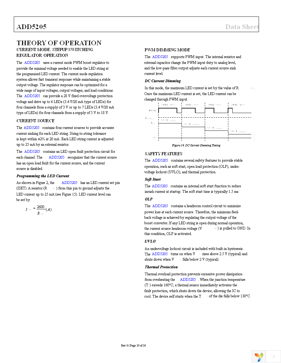 ADD5205ACPZ-RL Page 10