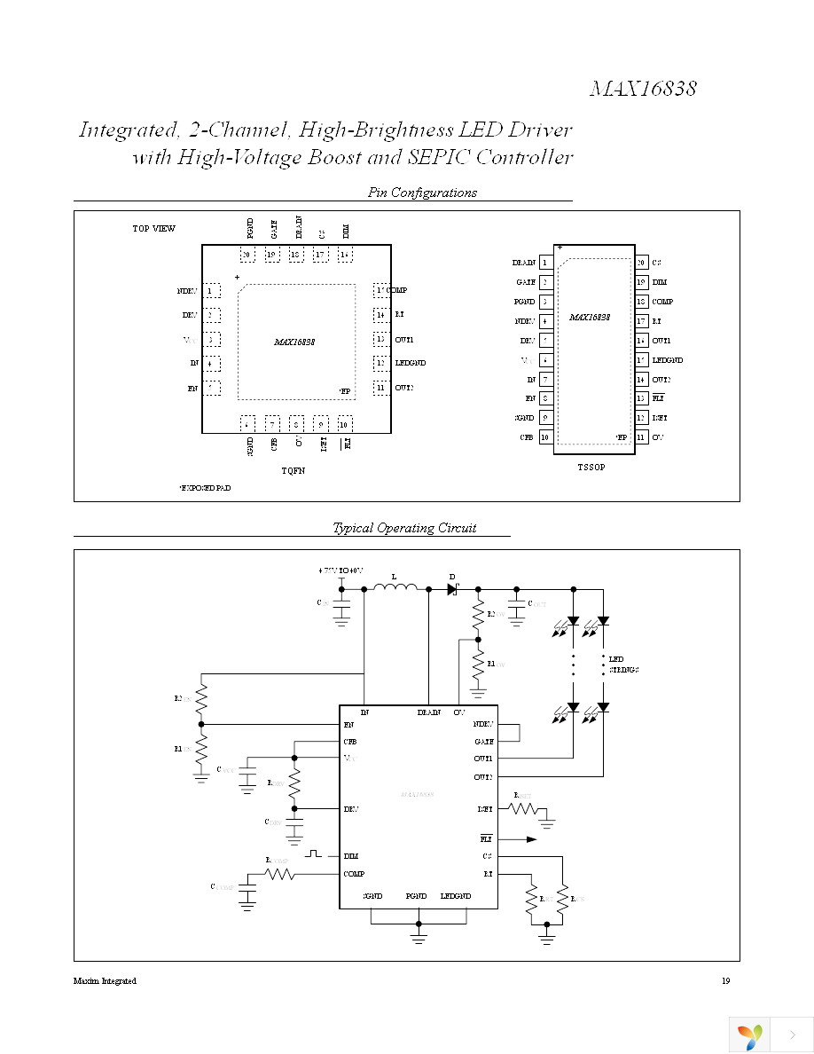 MAX16838AUP+ Page 19