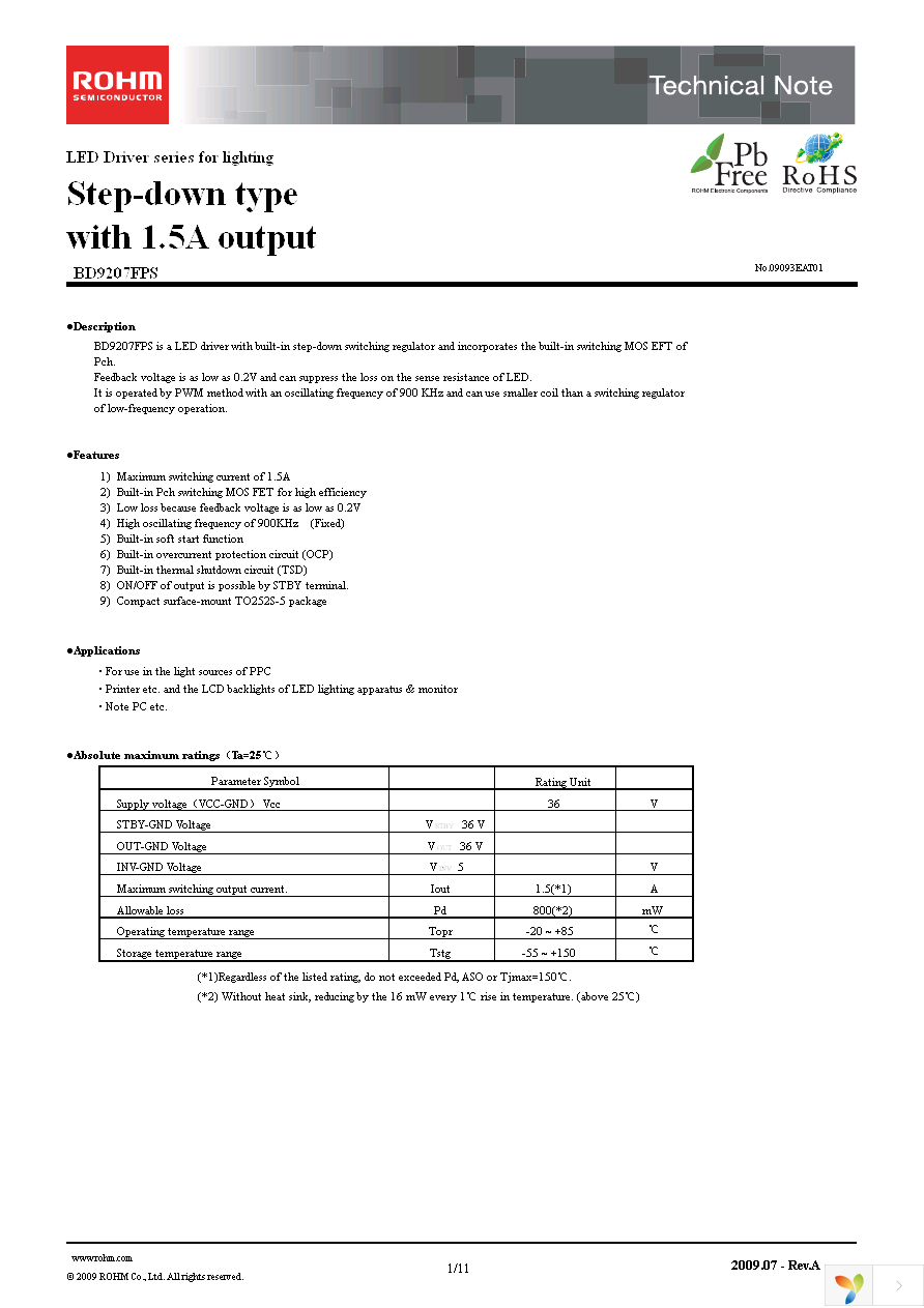 BD9207FPS-E2 Page 1