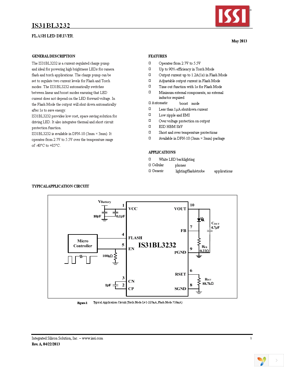 IS31BL3232-DLS2-TR Page 1