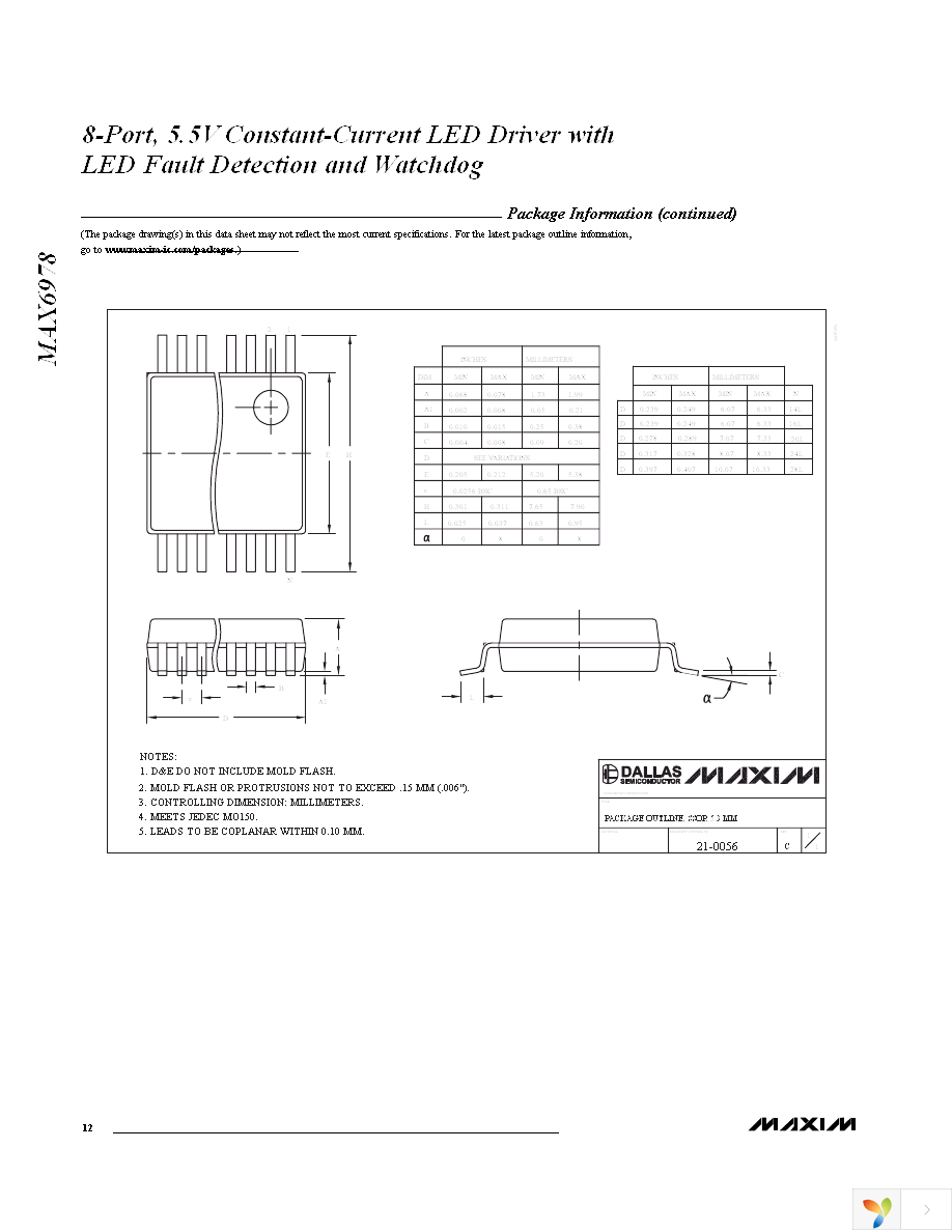 MAX6978AUE+ Page 12