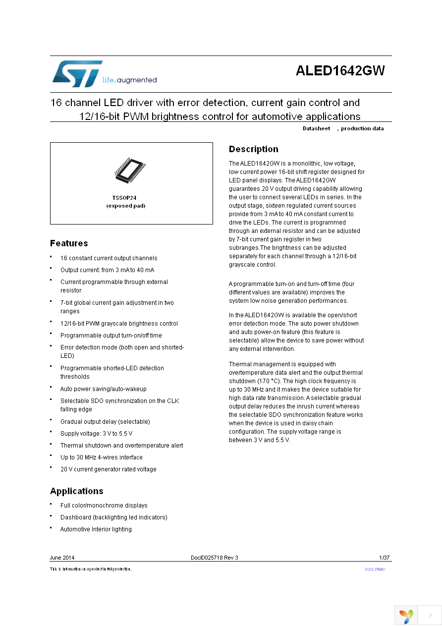 ALED1642GWXTTR Page 1