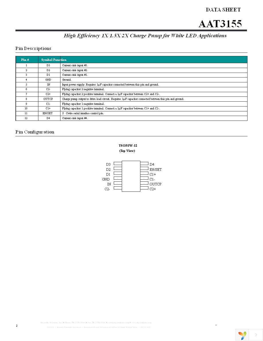 AAT3155ITP-T1 Page 2