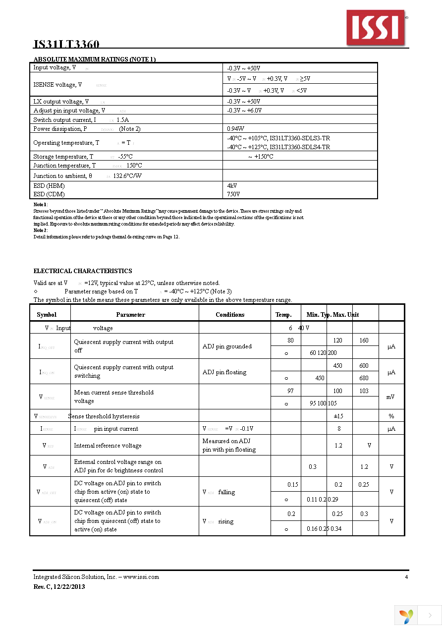 IS31LT3360-SDLS3-TR Page 4