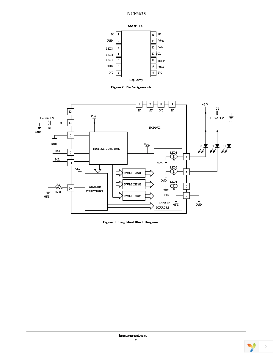 NCP5623DTBR2G Page 2