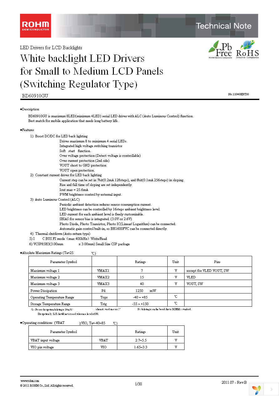 BD60910GU-E2 Page 1