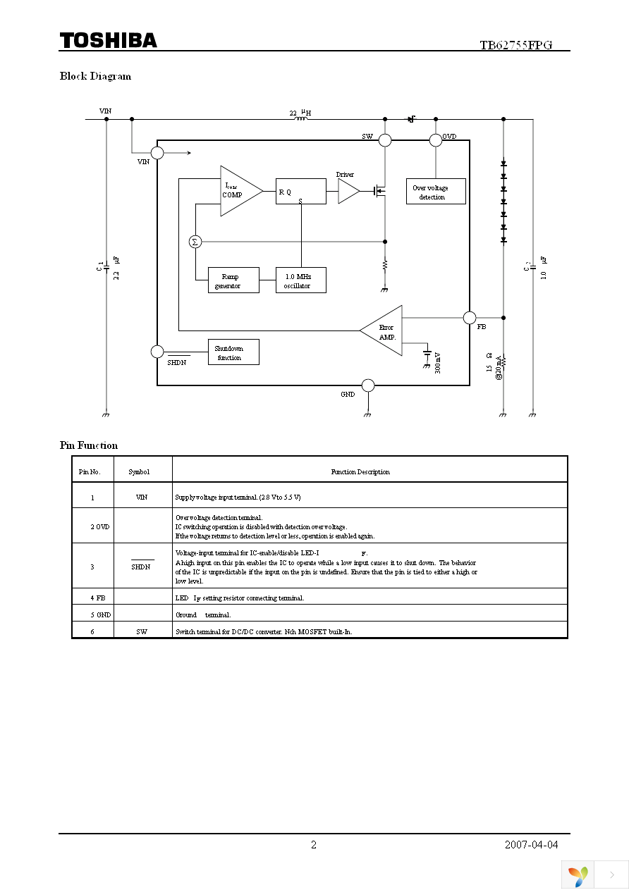 TB62755FPG,EL Page 2