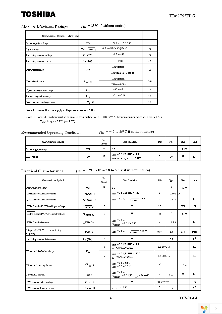 TB62755FPG,EL Page 4