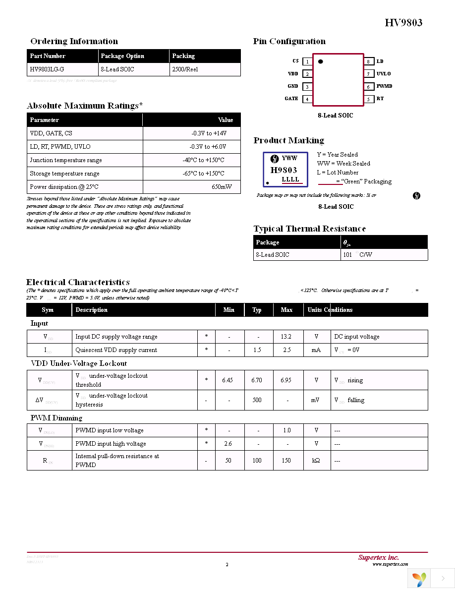 HV9803LG-G Page 2