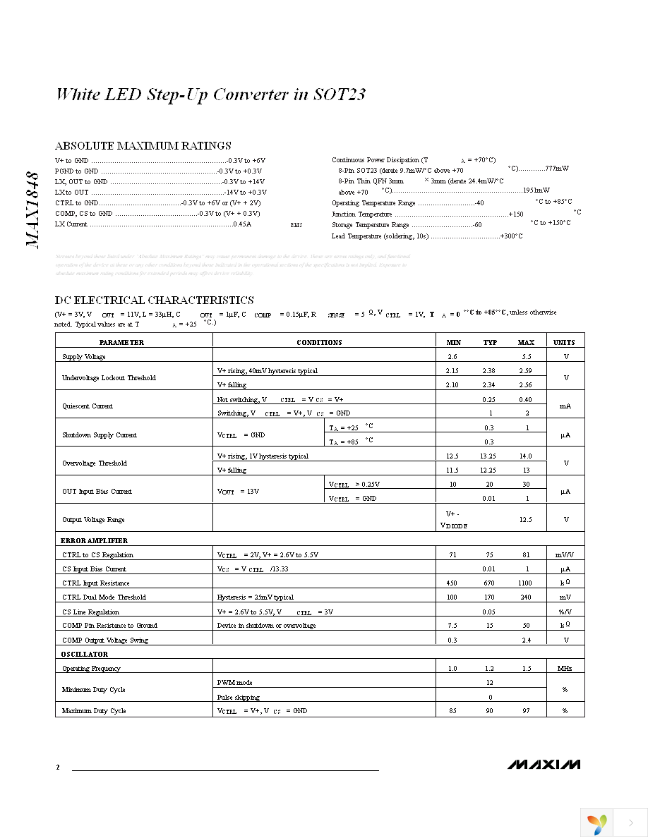 MAX1848ETA+T Page 2