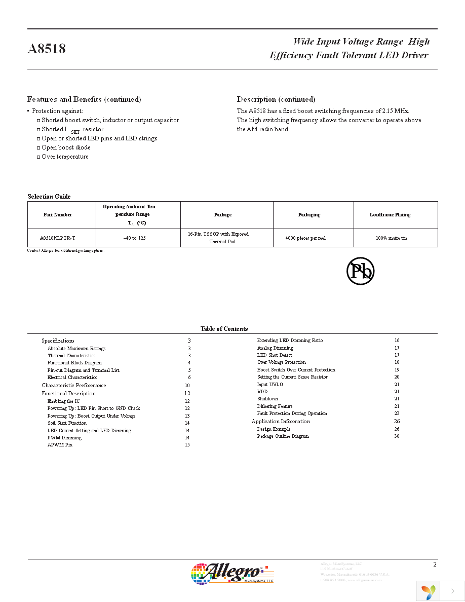 A8518KLPTR-T Page 2