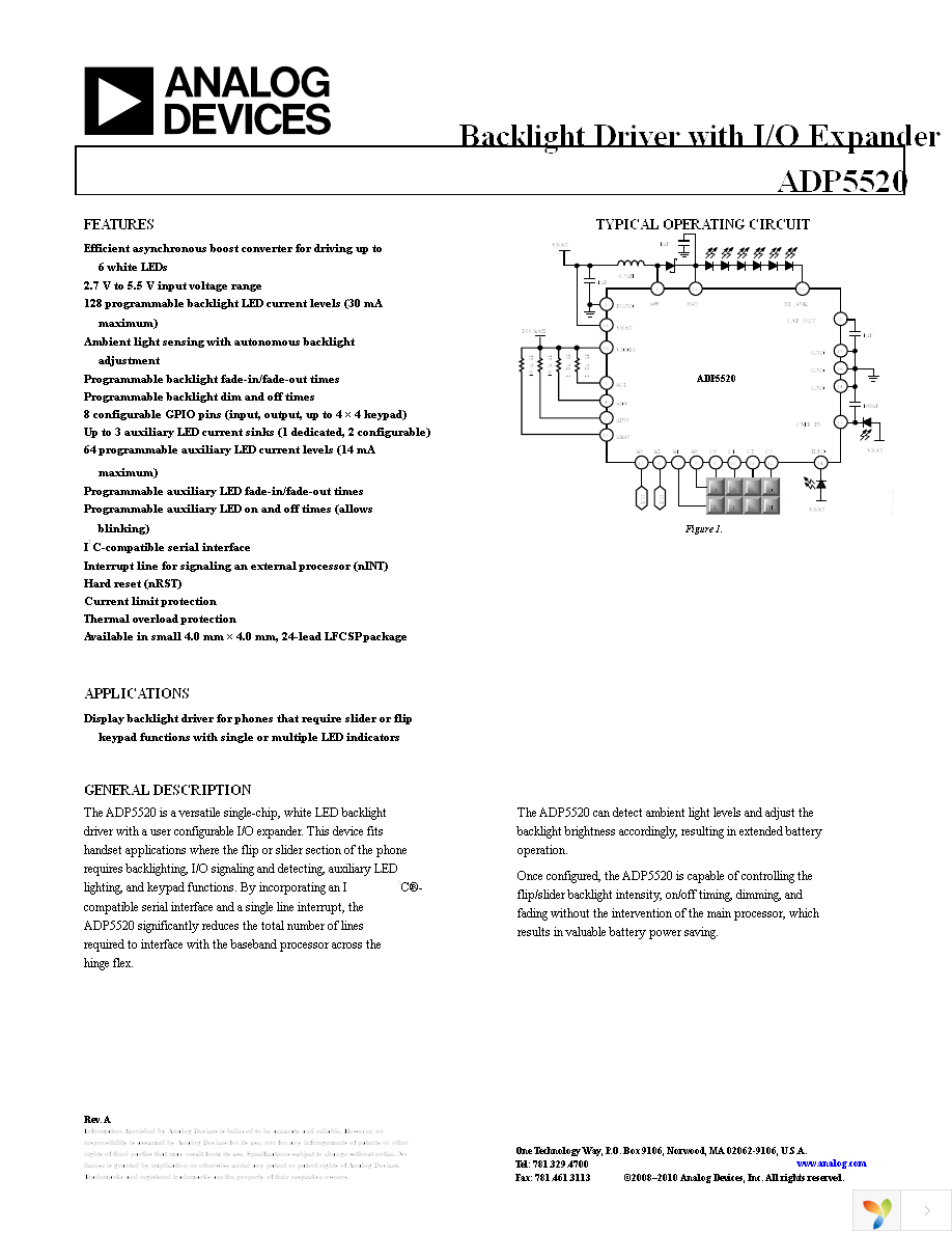 ADP5520ACPZ-RL Page 1