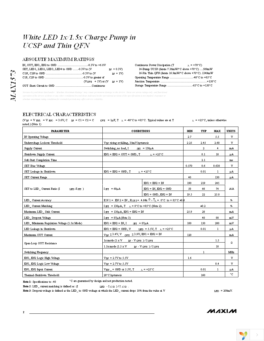 MAX1573ETE+T Page 2