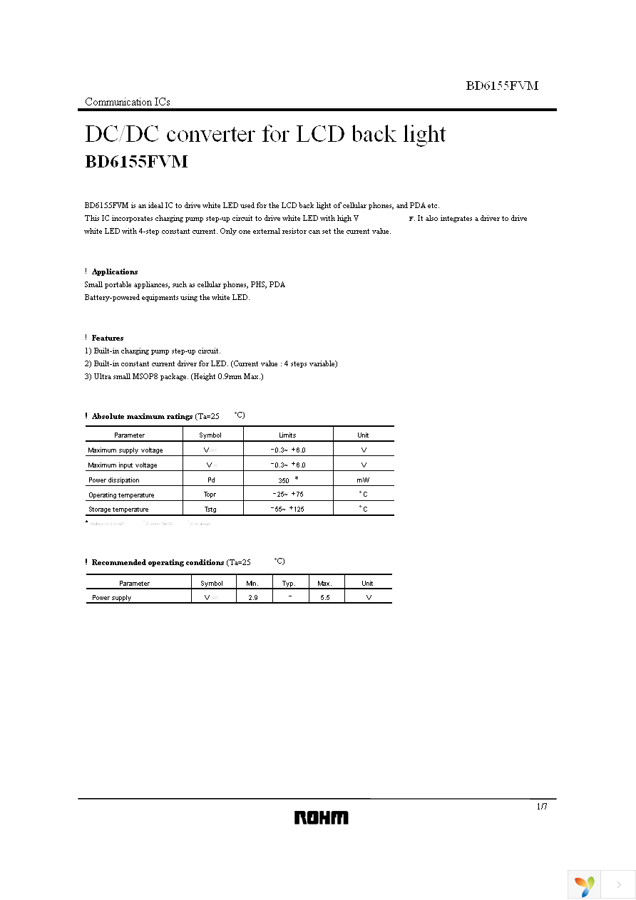 BD6155FVM-TR Page 1