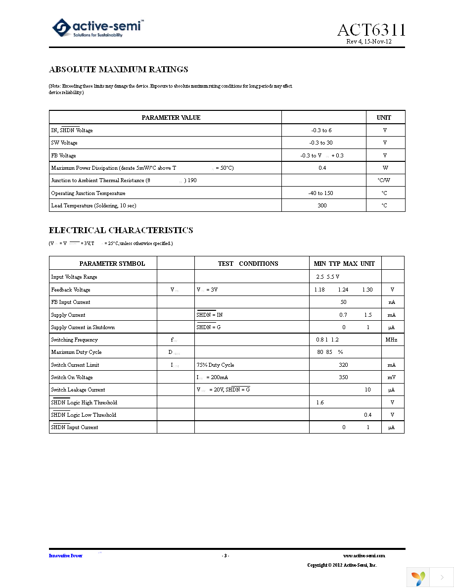 ACT6311UC-T Page 3