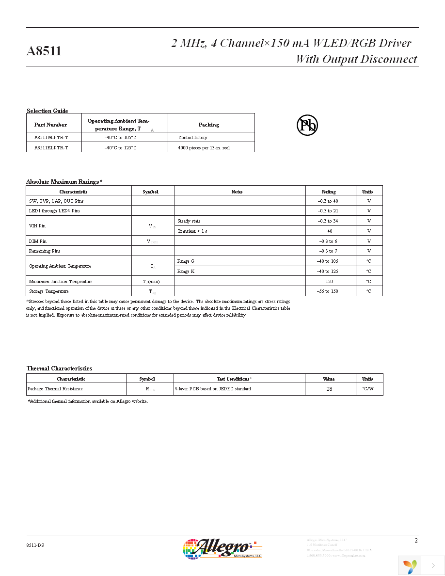 A8511KLPTR-T Page 2