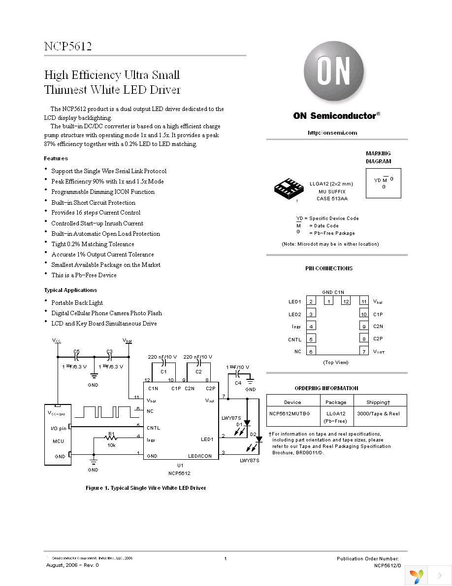 NCP5612MUTBG Page 1