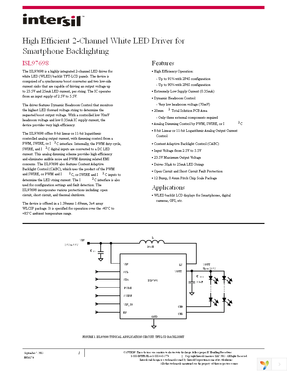 ISL97698IIZ-T Page 1