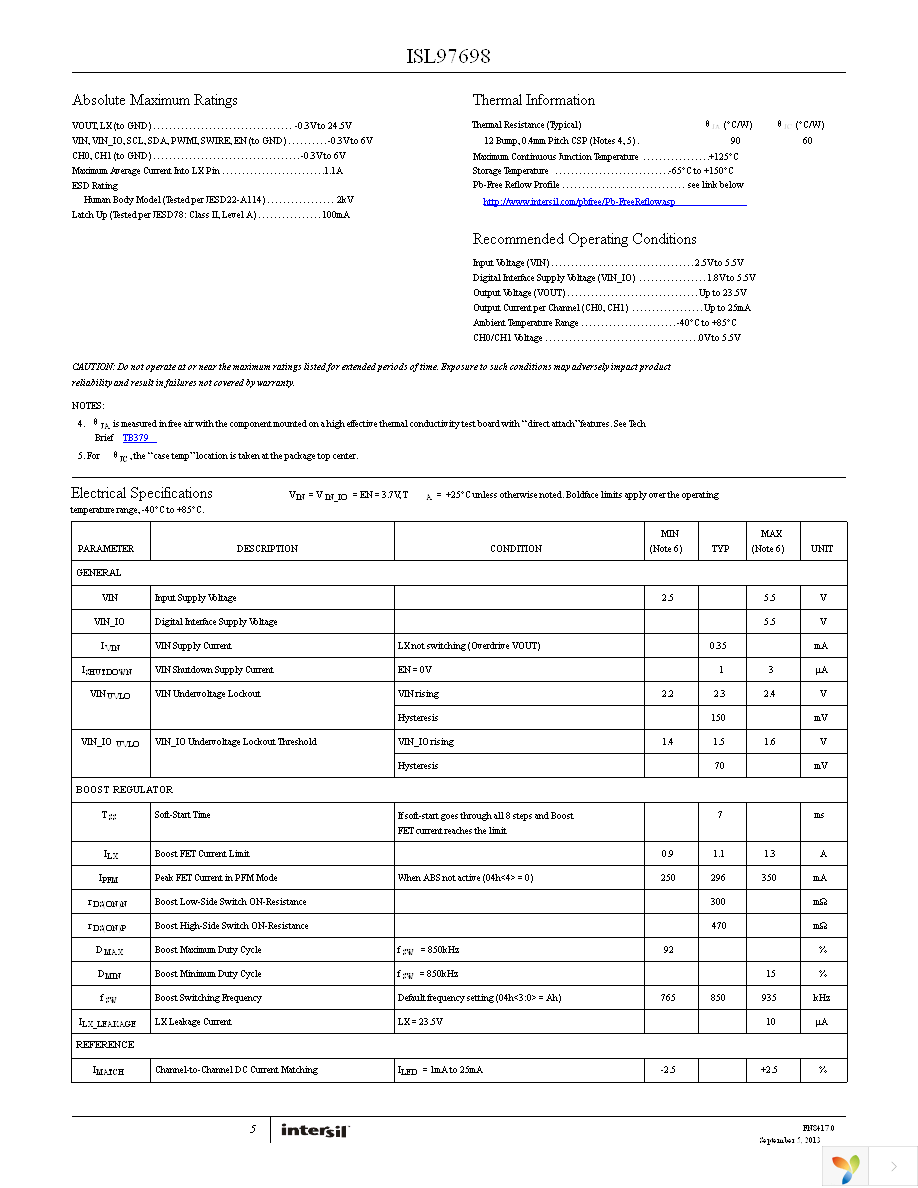 ISL97698IIZ-T Page 5