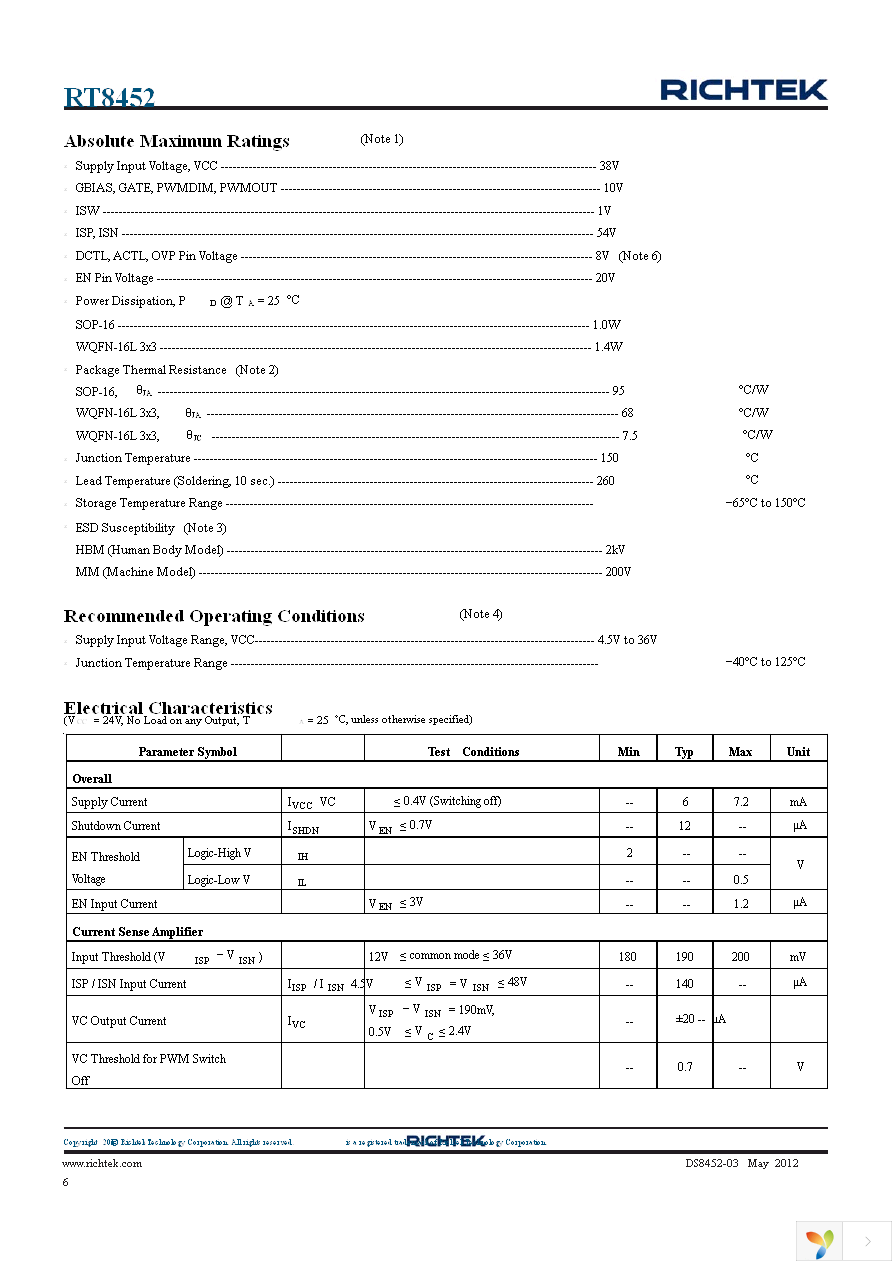 RT8452GQW Page 6