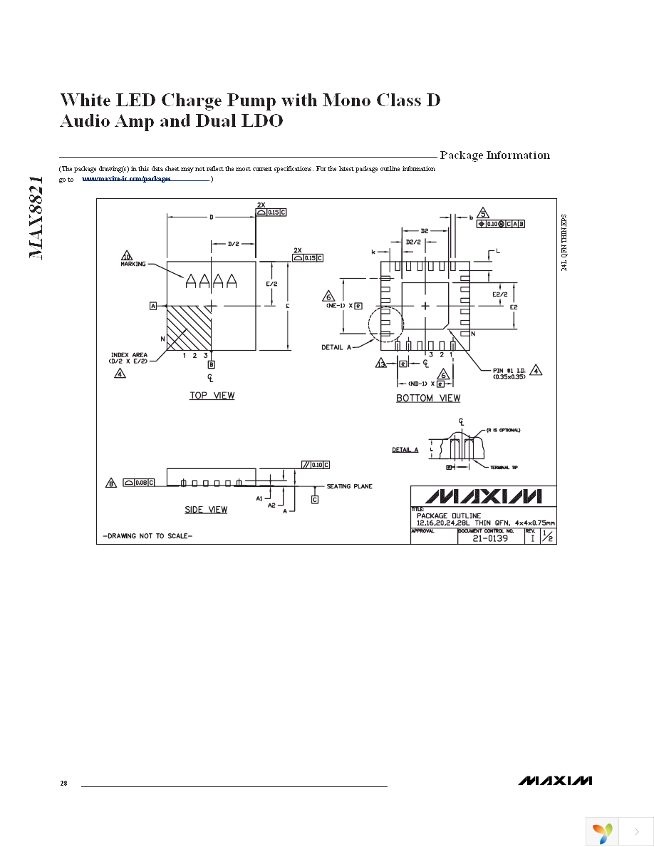 MAX8821ETI+T Page 28