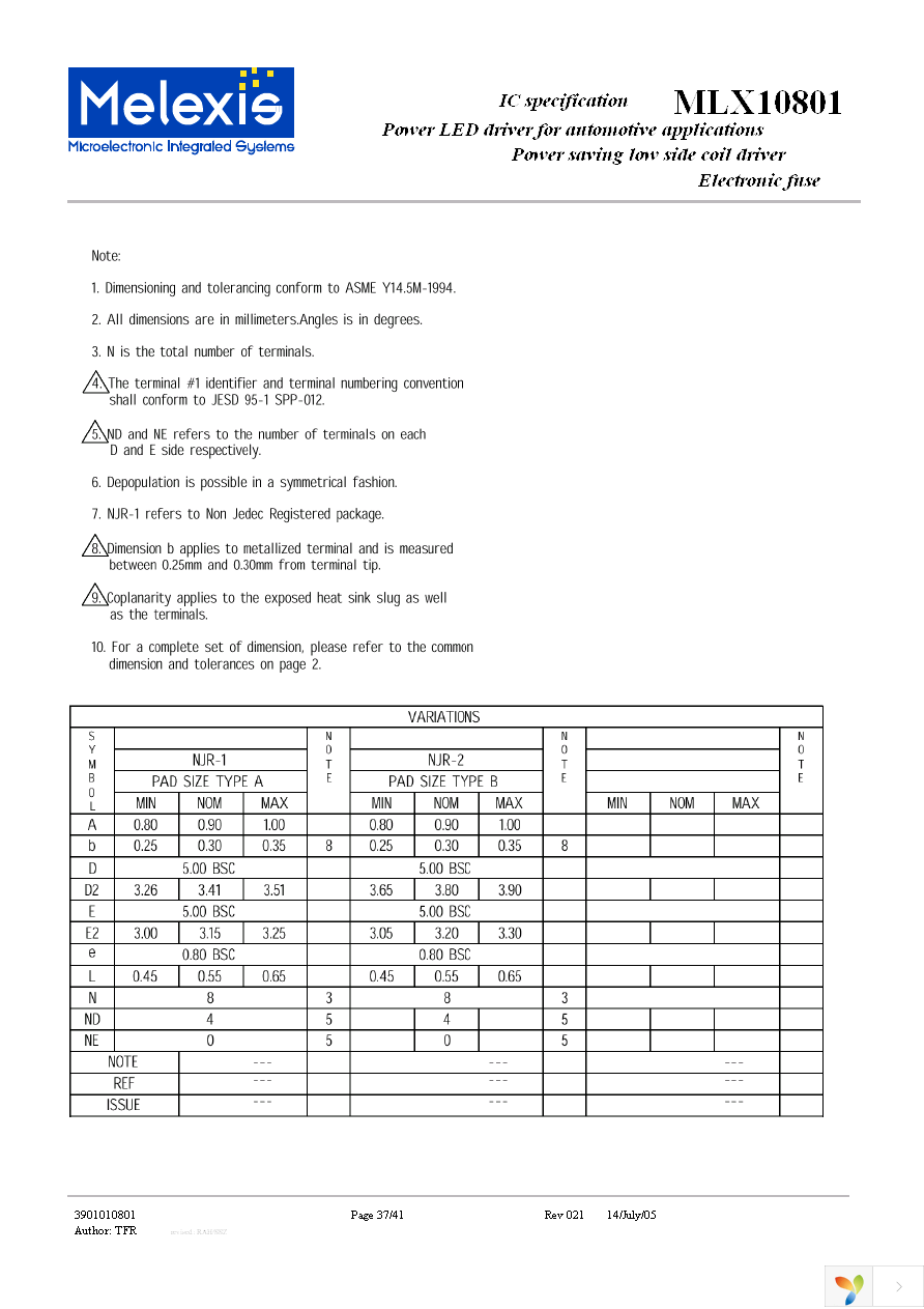 MLX10801RLD Page 37