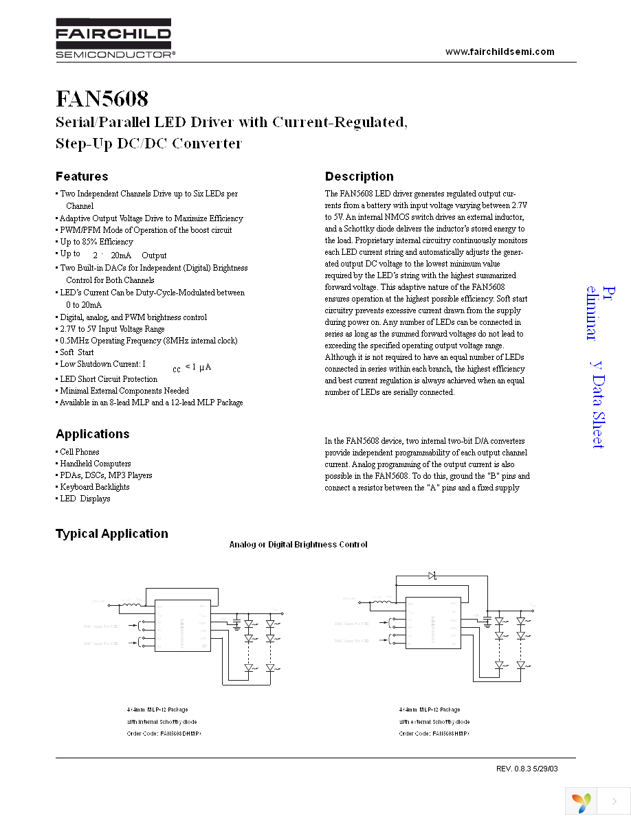 FAN5608DHMPX Page 1