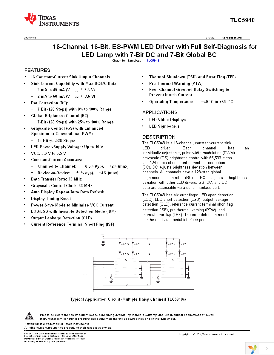 TLC5948PWPR Page 1