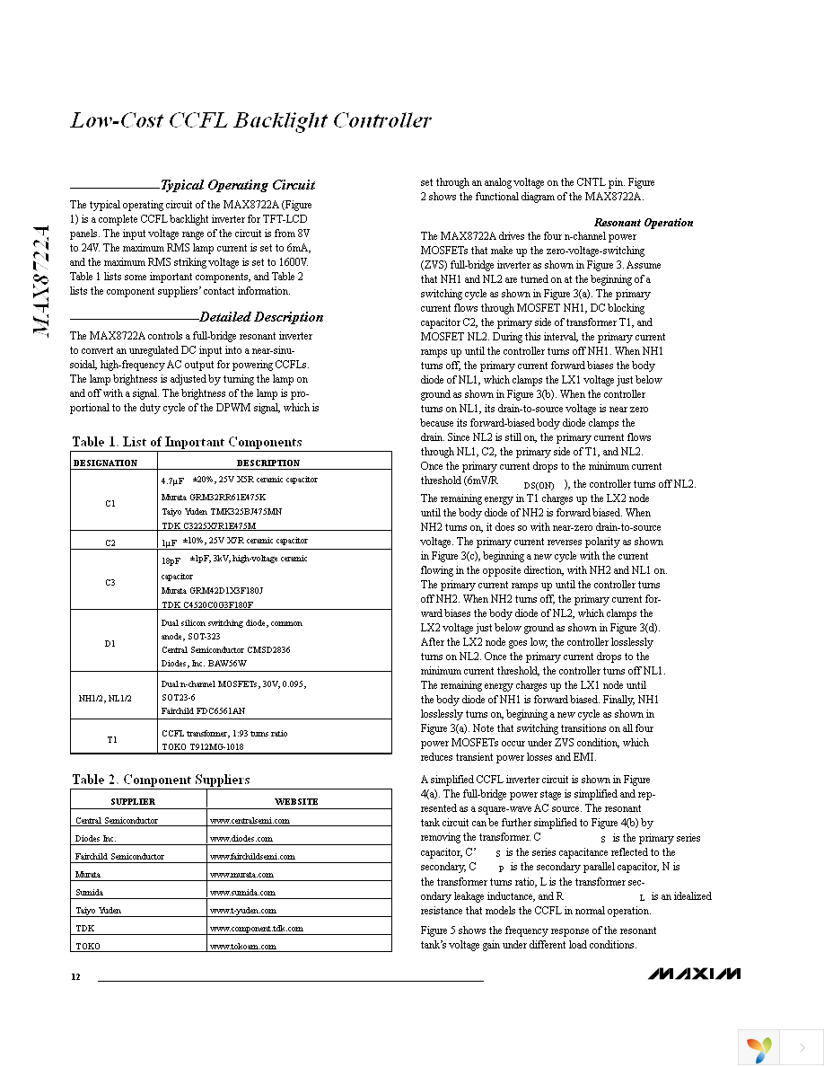 MAX8722AEEG+ Page 12