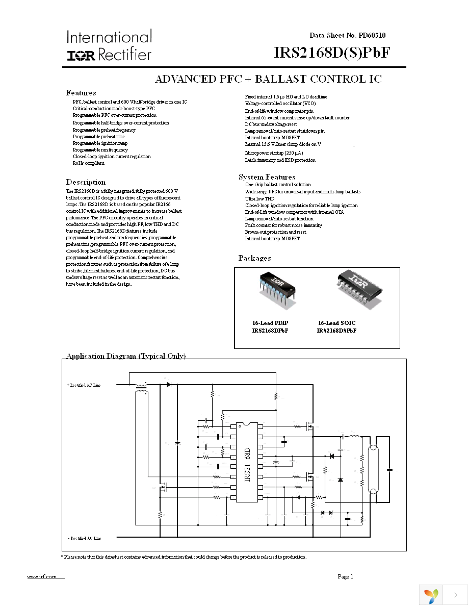 IRS2168DSPBF Page 1