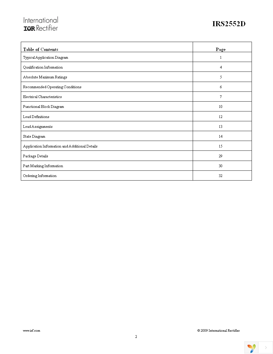 IRS2552DSPBF Page 2